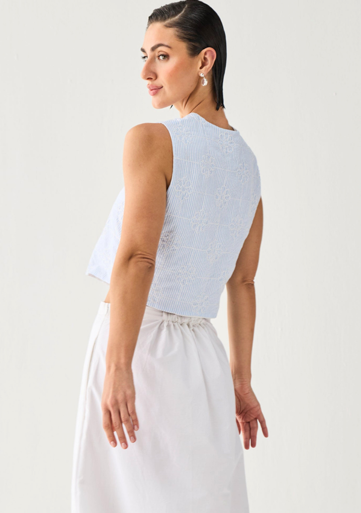 Embroidered Vest Top