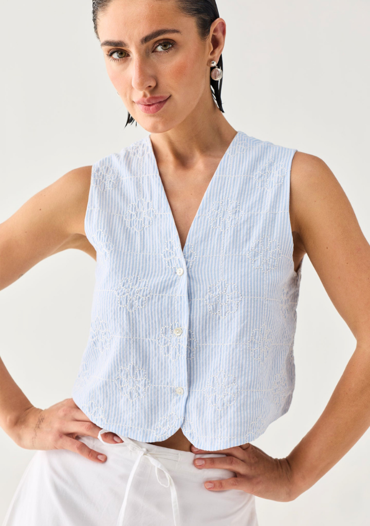 Embroidered Vest Top