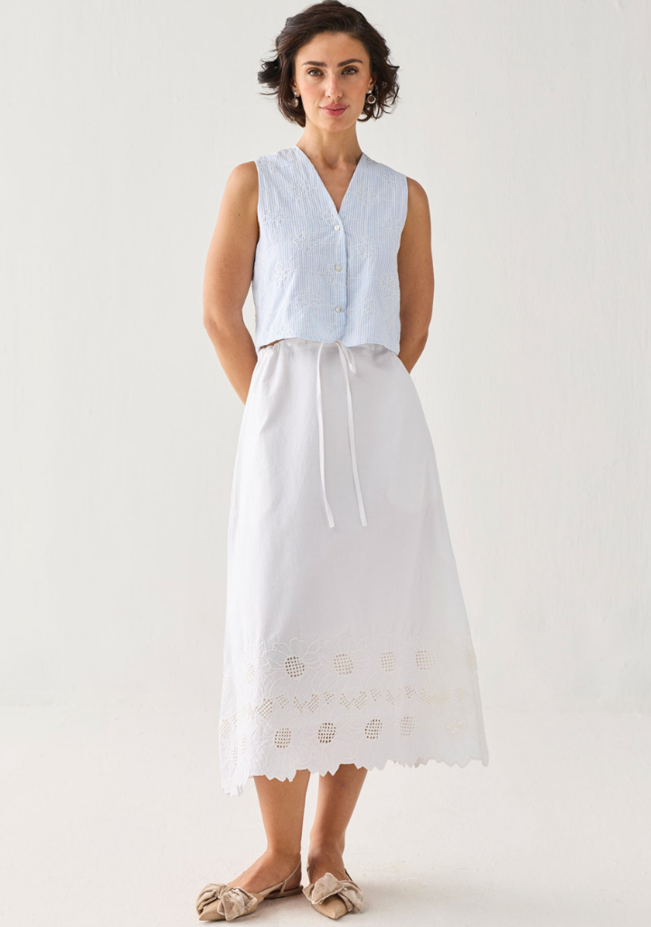 Embroidered Vest Top