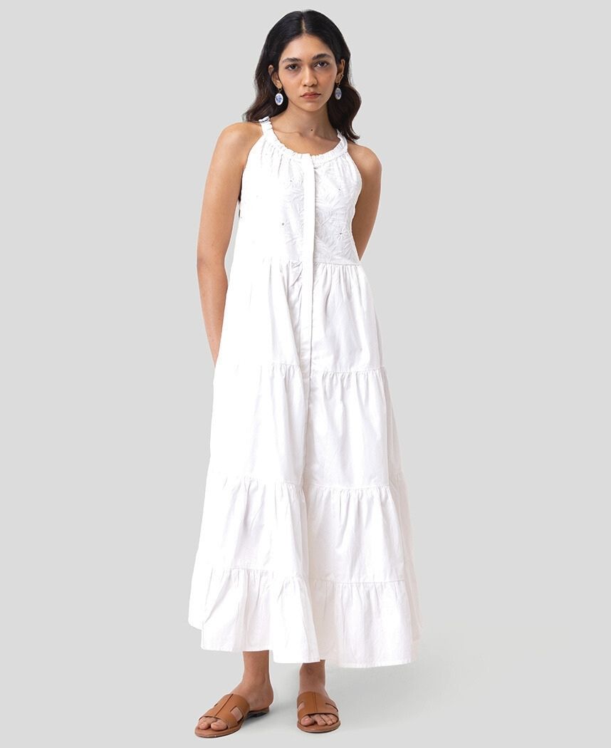 Embroidered Tiered Maxi Dress