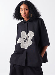 Embroidery Floral Shirt Set