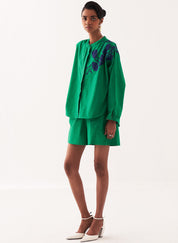 Emerald Appliqué Shirt