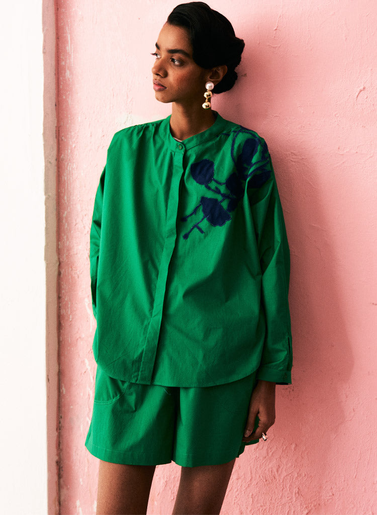 Emerald Appliqué Shirt