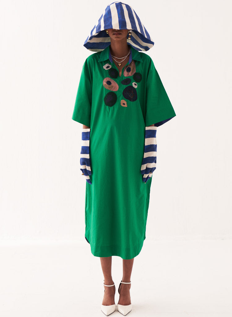 Emerald Embroidered Dress