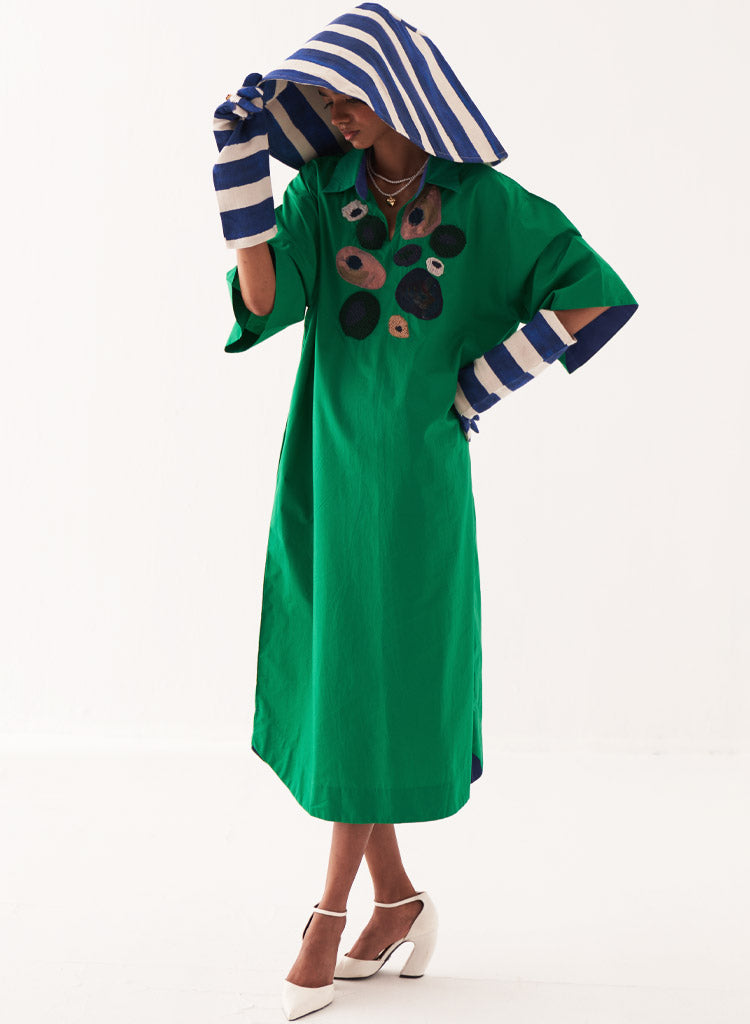 Emerald Embroidered Dress