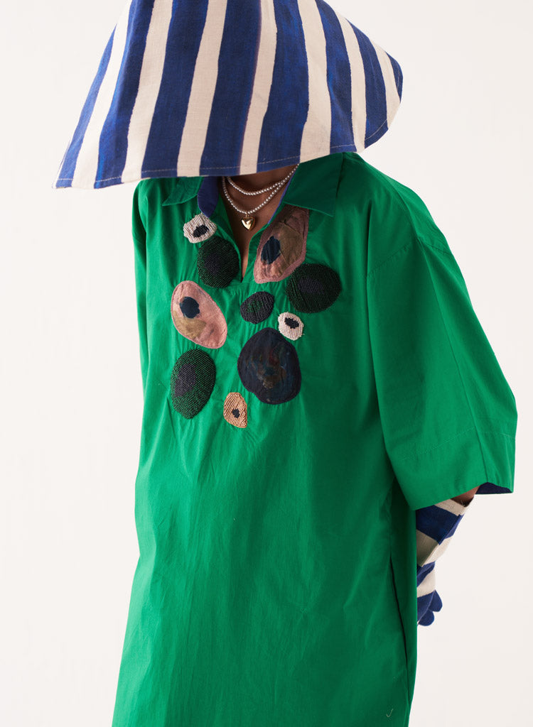 Emerald Embroidered Dress