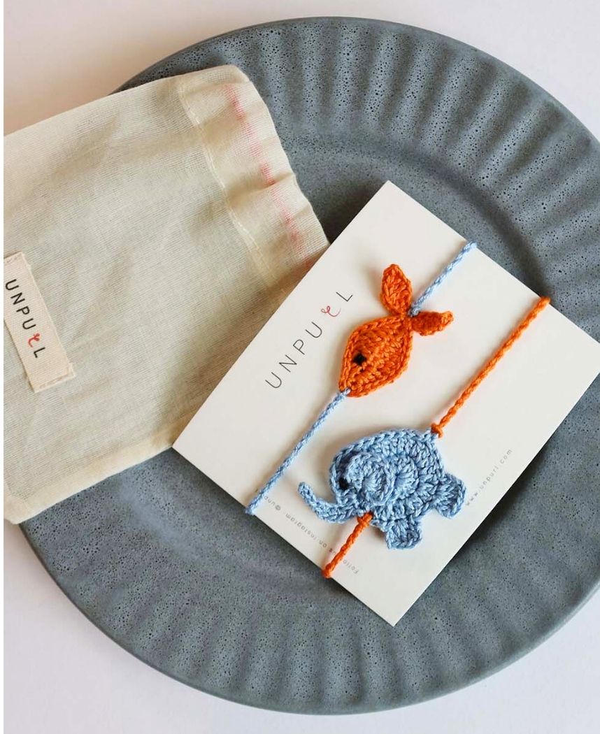 Fish Elephant Rakhi Set
