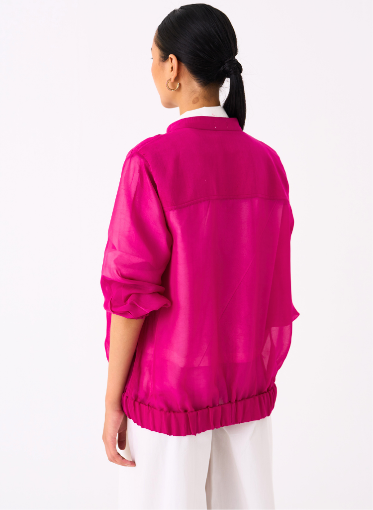 Floral Appliqué Bomber Jacket