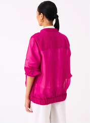 Floral Appliqué Bomber Jacket