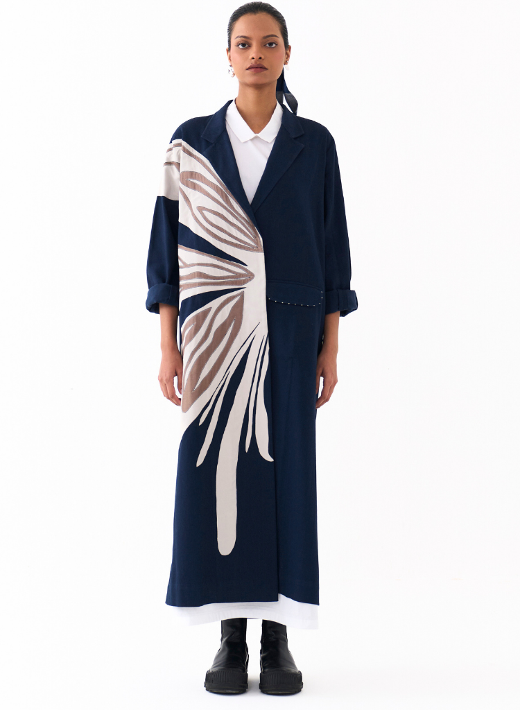 Floral Appliqué Jacket Set