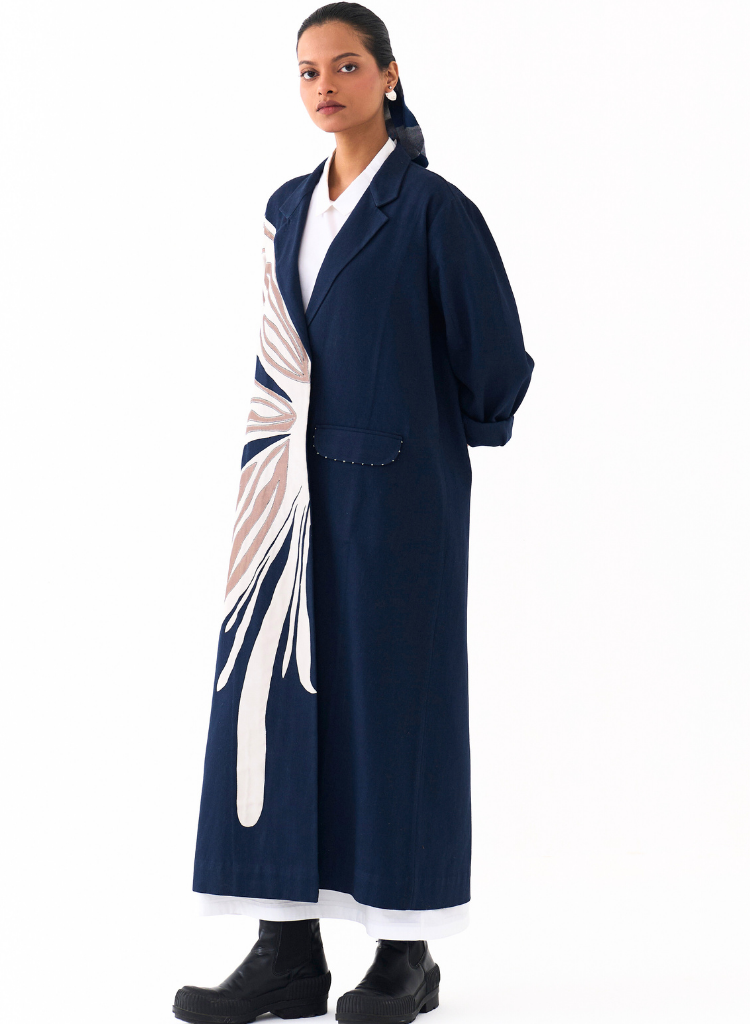 Floral Appliqué Jacket Set