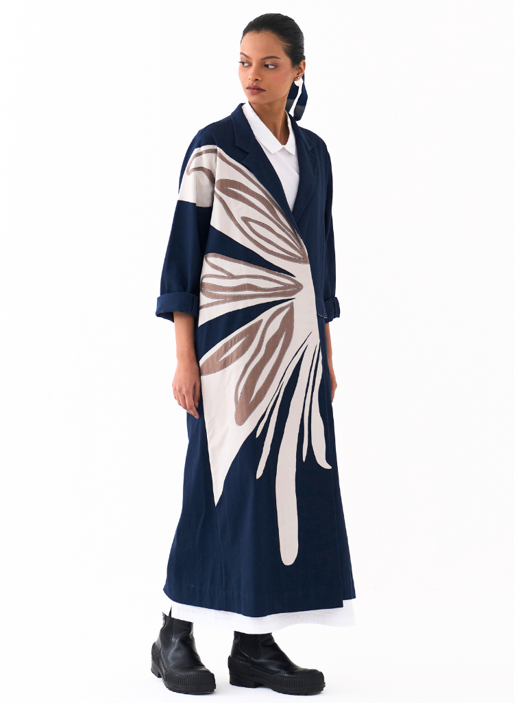 Floral Appliqué Jacket Set