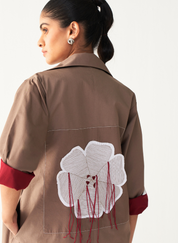 Floral Applique Jacket Set