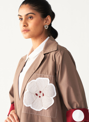 Floral Applique Jacket Set