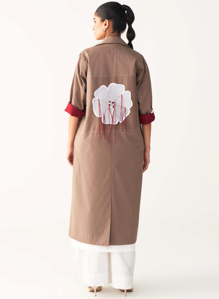 Floral Applique Jacket Set