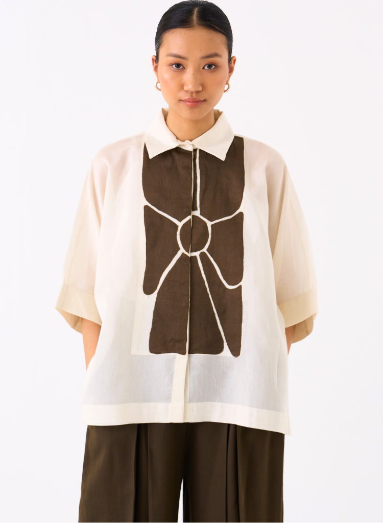 Floral Appliqué Shirt