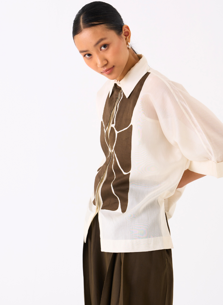 Floral Appliqué Shirt