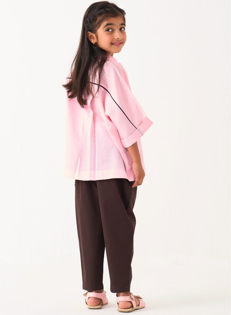 Floral Applique Shirt Set