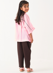 Floral Applique Shirt Set