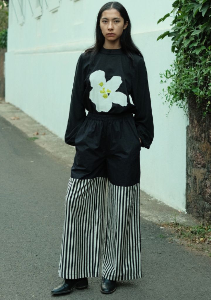 Floral Appliqué Stripe Set