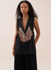 Floral Appliqué Waistcoat