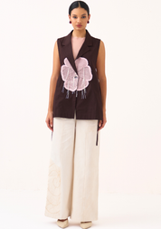 Floral Appliqué Waistcoat Set