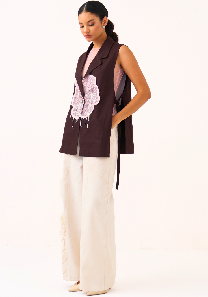 Floral Appliqué Waistcoat
