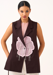 Floral Appliqué Waistcoat