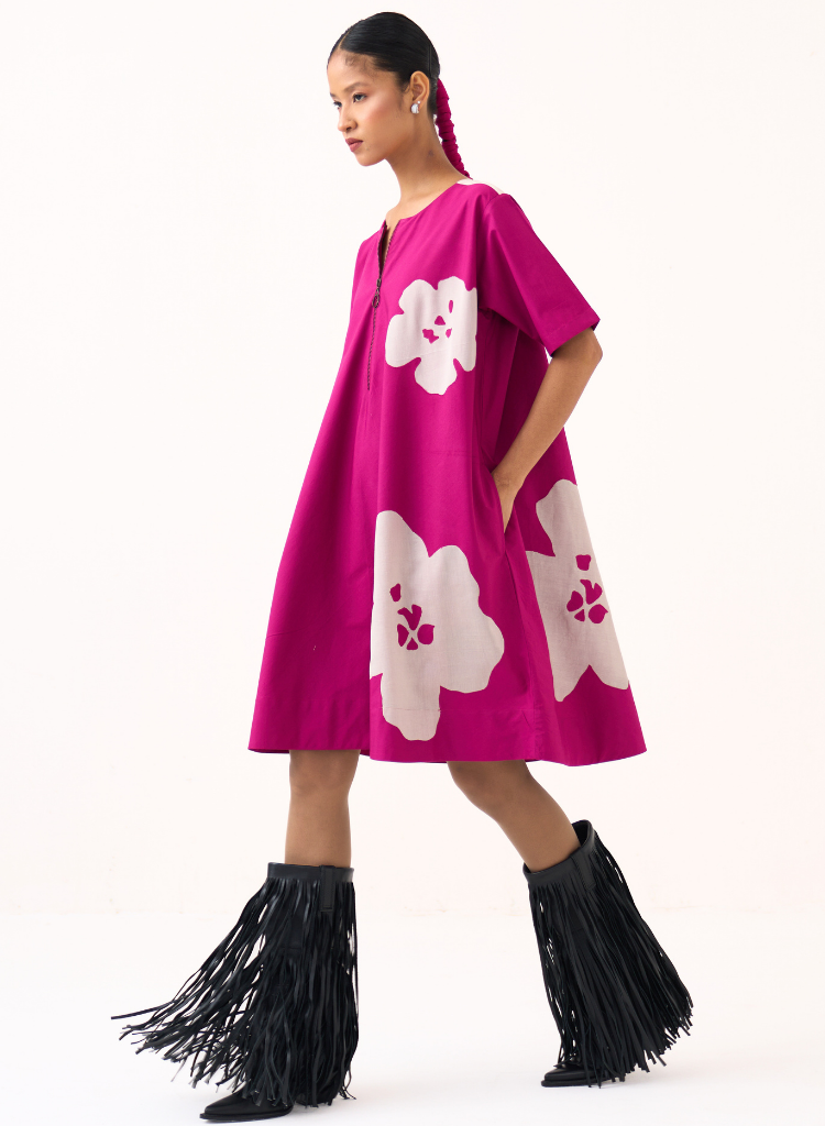 Floral Appliqué Dress