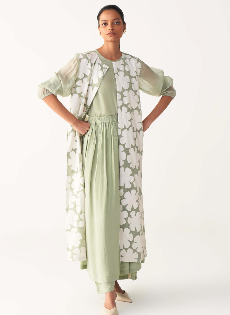 Floral Back Yoke Set