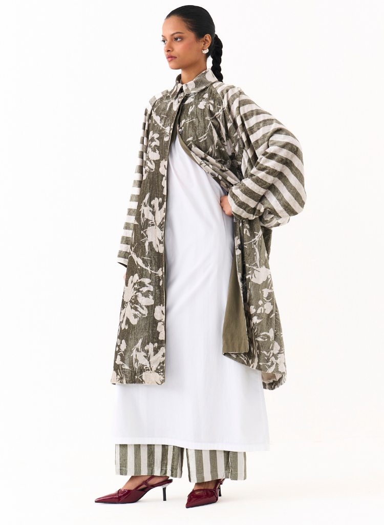 Floral Bat Sleeve Jacket