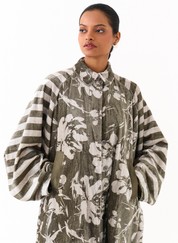 Floral Bat Sleeve Jacket Set