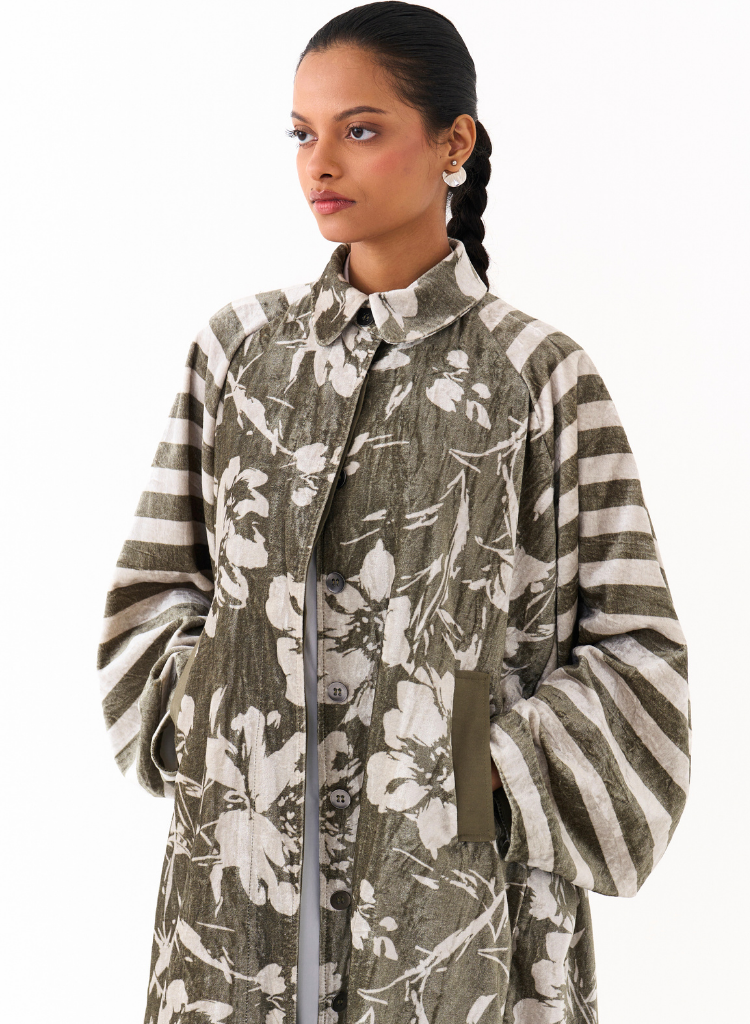 Floral Bat Sleeve Jacket