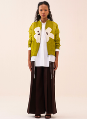 Floral Appliqué Bomber Jacket