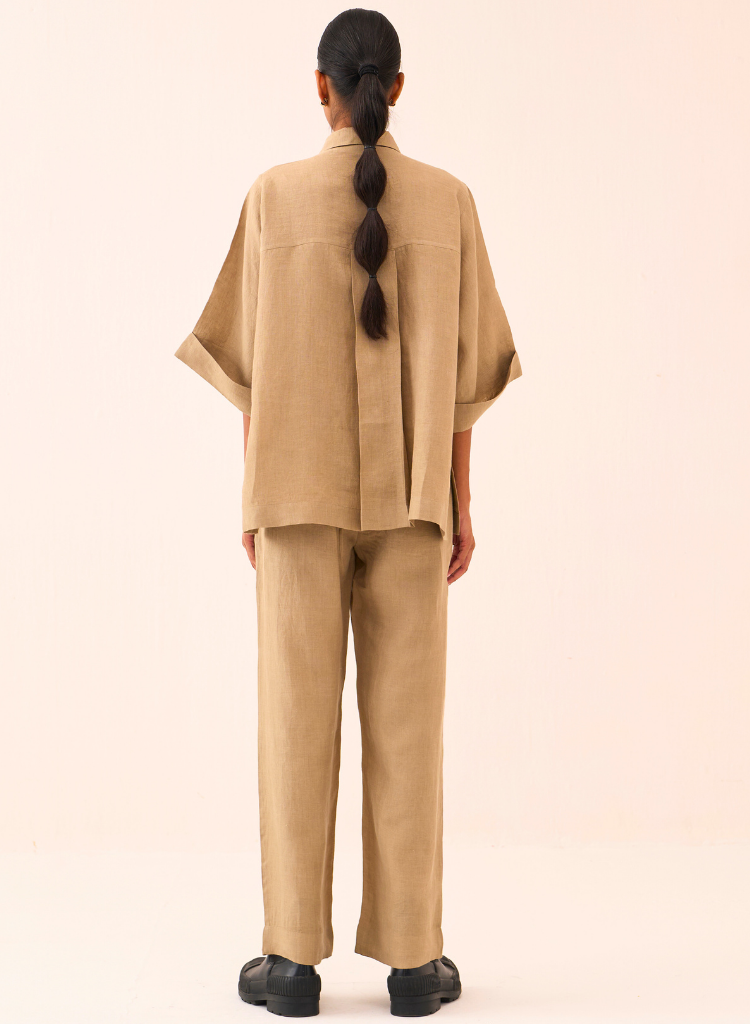 Floral Emb Boxy Shirt Set