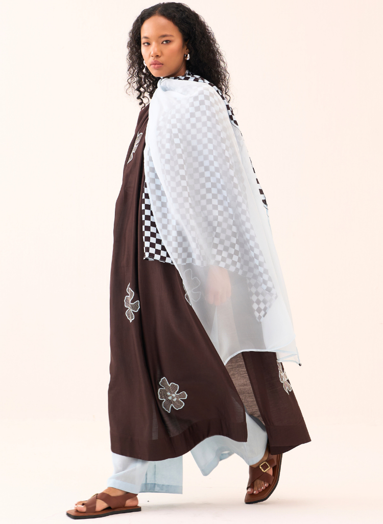 Floral Emb Scarf Set