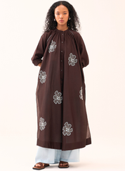 Floral Emb Gather Neck Set