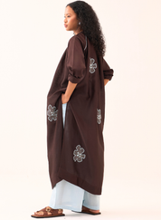 Floral Emb Gather Neck Set