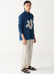 Floral Embroidered Shirt Set