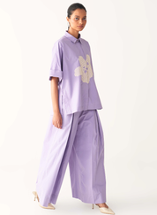 Floral Embroidered Shirt Set