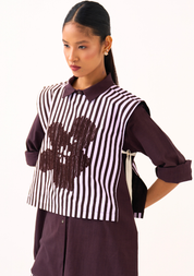 Floral Emb. Stripe Overlay