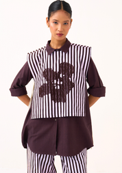 Floral Emb. Stripe Overlay