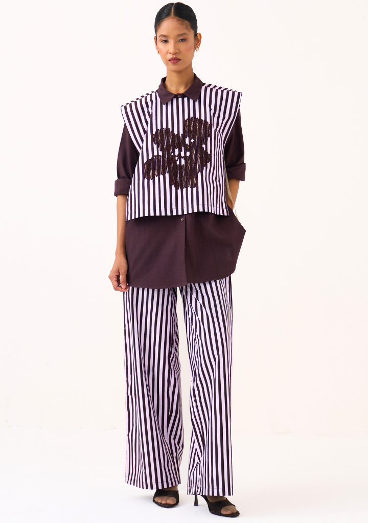 Floral Emb. Stripe Overlay