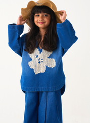 Floral Emb V-Neck Top Set