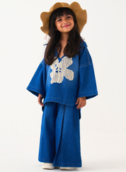 Floral Emb V-Neck Top Set