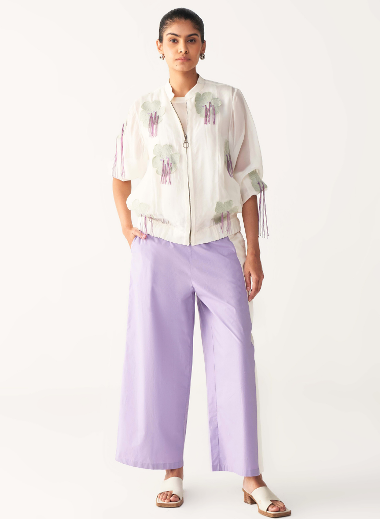 Floral Fringe Bomber Set