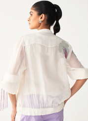 Floral Fringe Bomber Set