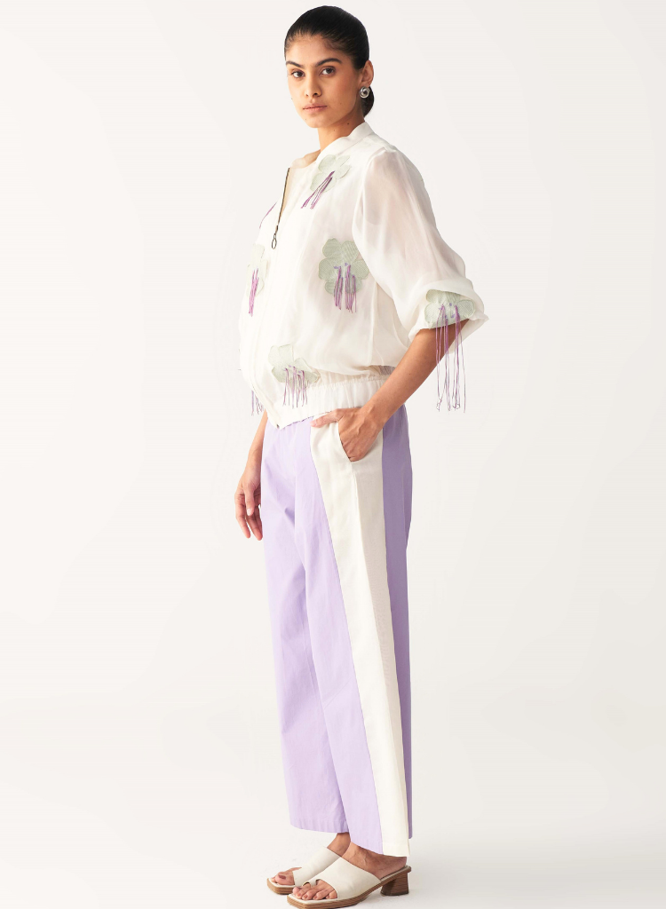 Floral Fringe Bomber Set