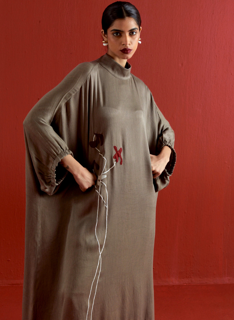 Floral Fringe Kaftan Set