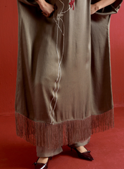 Floral Fringe Kaftan Set